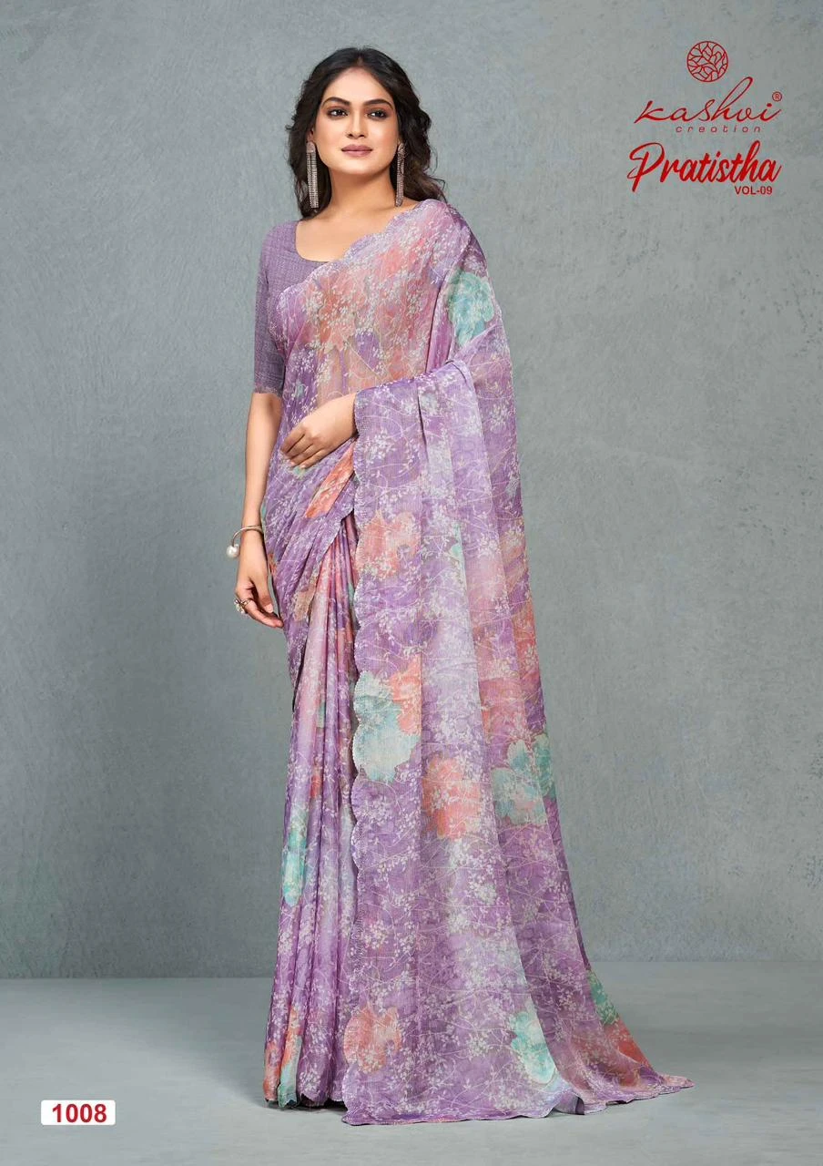 Kashvi Creation Pratistha Vol 9 Brasso Wholesale Sarees Catalog — Wholesale Sarees, Kashvi Creation wholesale from Surat - Gallery Image 3